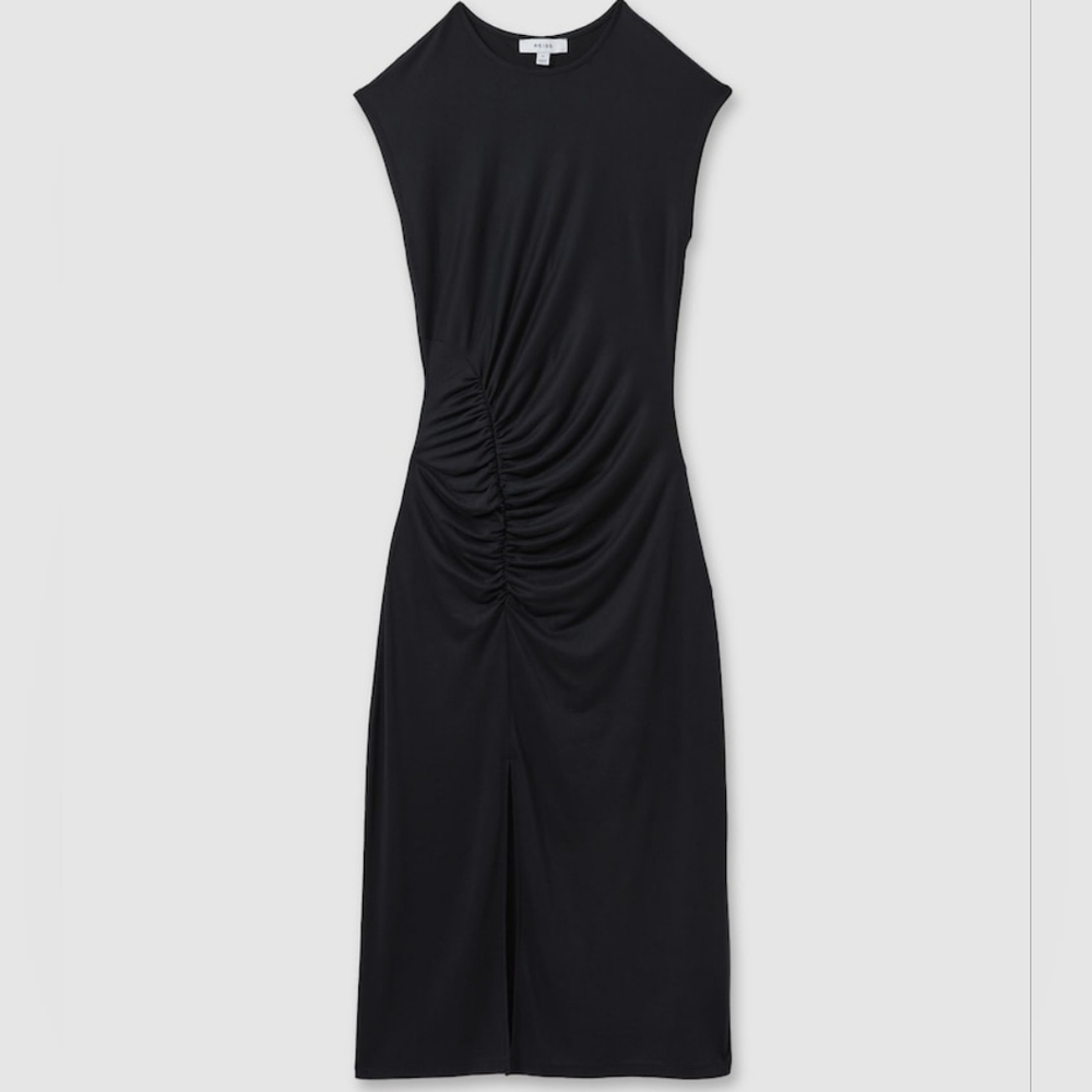 NWT REISS | $240 Lenara Ruched Jersey Midi Dress - Picture 5 of 5